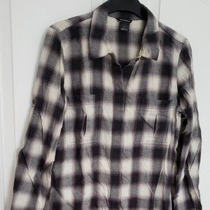 Club Monaco shadow plaid flannel shirt dress (size 2)